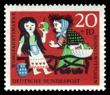 Snow white folk art stamp