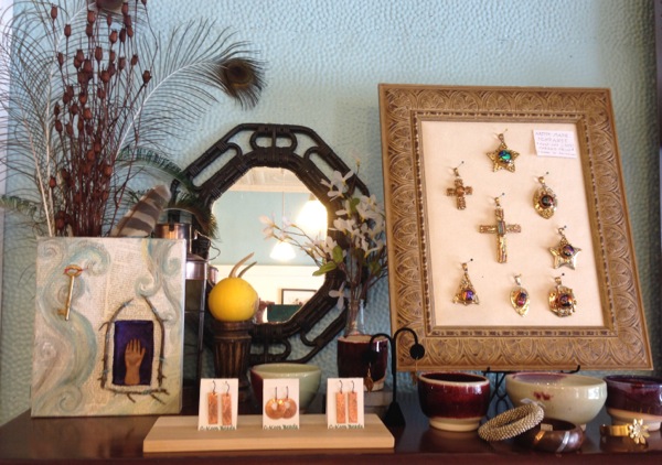 Allegory display, with collage