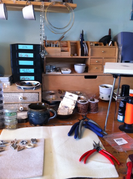 worktable in studio