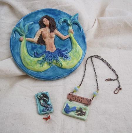 Mermaid tile and pendant