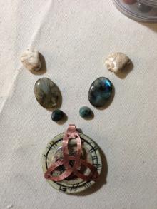 4. Labradorite, howlite emeralds