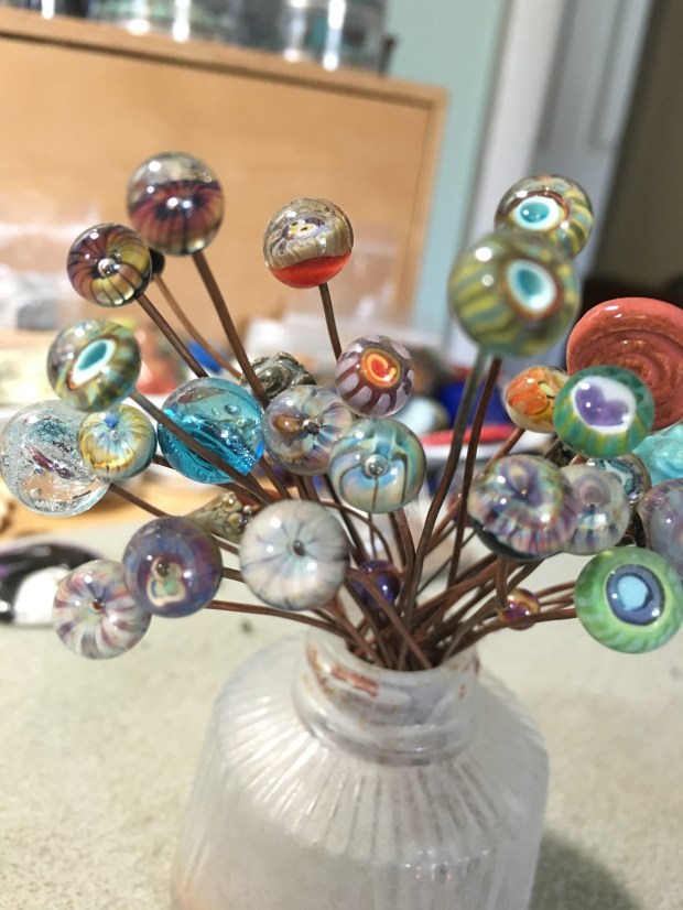 This collection sits just above my bead table... 